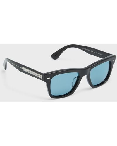 Oliver Peoples Polarized Acetate Square Sunglasses - Blue