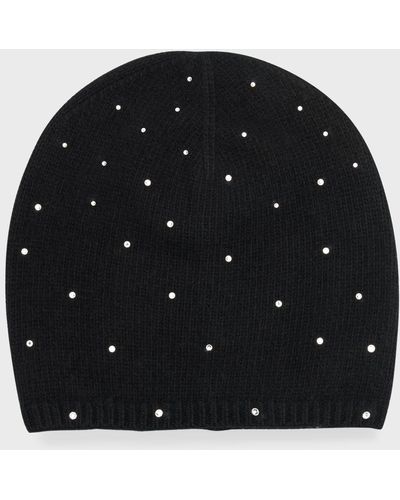 Carolyn Rowan Cashmere Baggy Beanie With Scattered Swarovski Crystals - Black