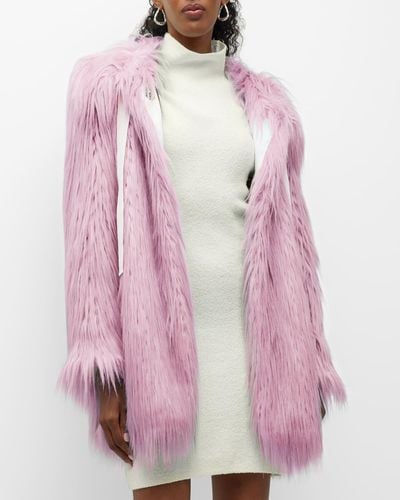 Alabama Muse Nina Faux Fur Coat - Pink