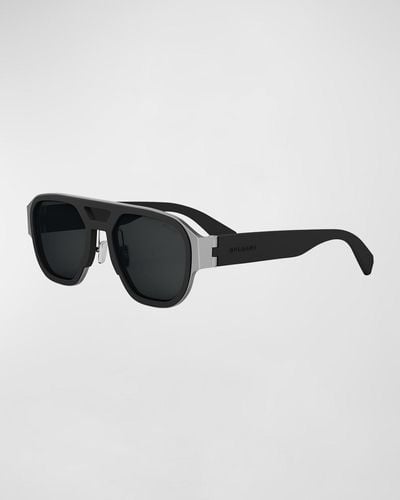 BVLGARI Aluminum Pilot Sunglasses - Black