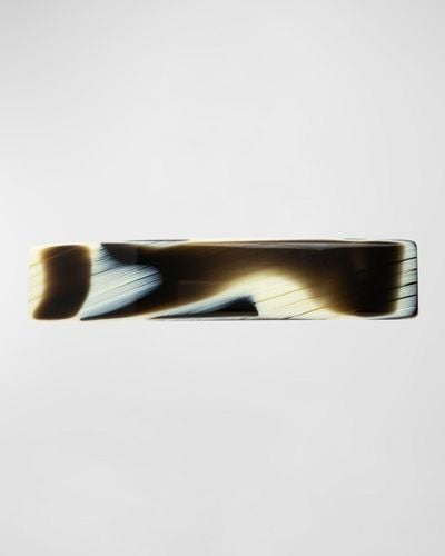 France Luxe Horn-patterned Classic Rectangle Barrette - Multicolor