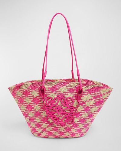 Loewe X Paula'S Ibiza Medium Anagram Basket Tote Bag - Pink