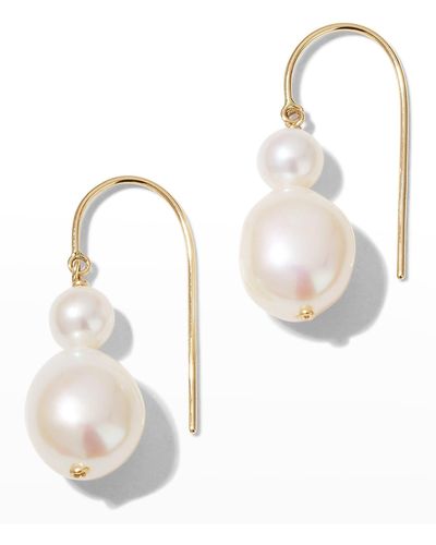 POPPY FINCH Baroque Duo Hook Earrings - White