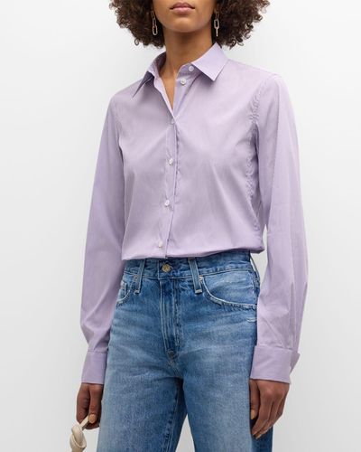 WE-AR4 Cropped Collared Shirt - Blue
