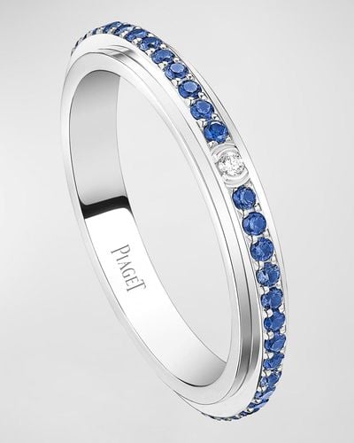 Piaget Possession 18k White Gold Sapphire Band Ring - Blue
