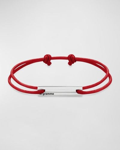 Le Gramme Polished Polyester Cord Bracelet - Red