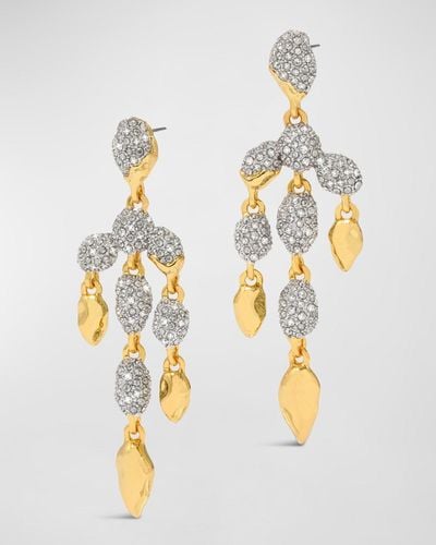 Alexis Solanales Crystal Pebble Chandelier Earrings - Metallic