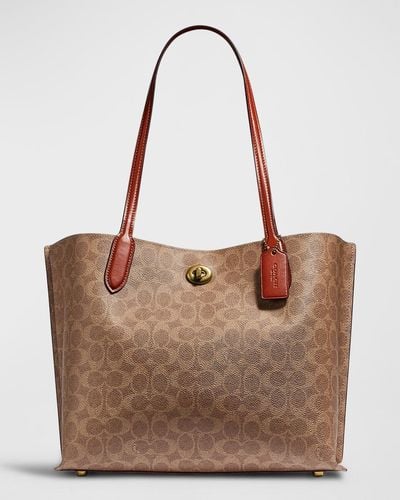COACH Willow Tote Bag In Signature Canvas - Brown