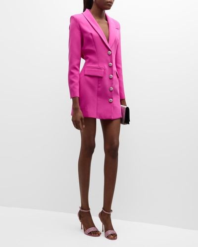 Jovani Rhinestone-Embellished Mini Jacket Dress - Pink