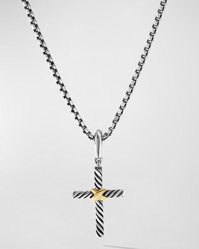 David Yurman Petite X Cross Pendant - Metallic