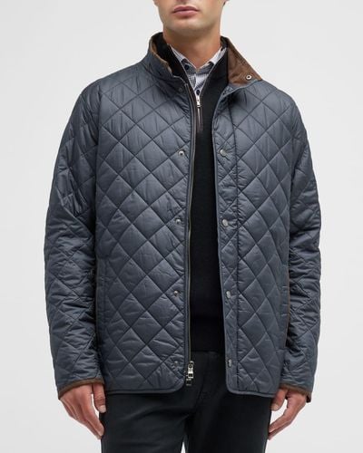 Peter Millar Suffolk Quilted Travel Coat - Gray