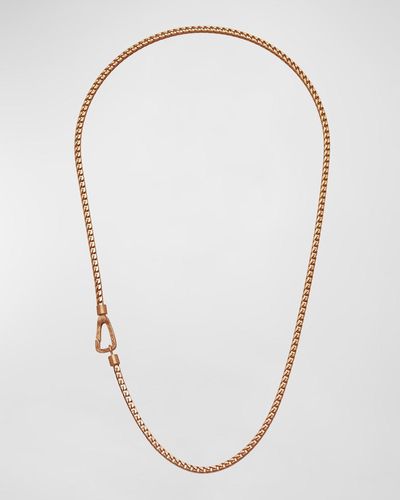 Marco Dal Maso Mesh Rose Gold Plated Silver Necklace With Matte Chain, 20"l - White