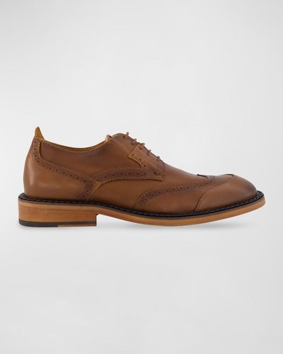Karl Lagerfeld Wingtip Brogue Leather Derby Shoes - Brown