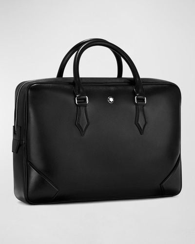 Montblanc Meisterstück Document Case Leather Briefcase Bag - Black