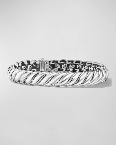 David Yurman Sculpted Cable Bracelet In Silver, 8.5mm - Metallic
