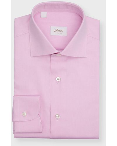 Brioni Cotton Oxford Dress Shirt - Pink