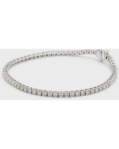 Neiman Marcus 18k White Gold Round Diamond Bracelet, 7"l, 3.0 Tcw - Natural