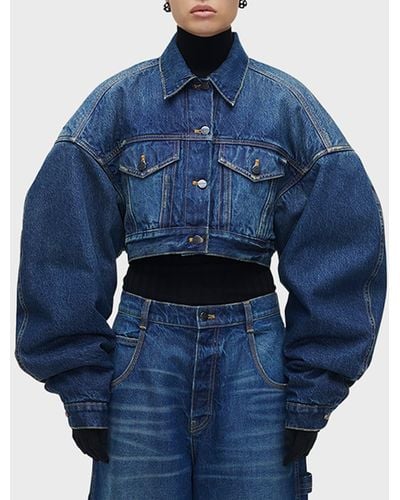 Marc Jacobs Cropped Denim Jacket - Blue