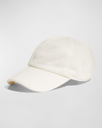 The Row Caspian Silk Piqué Baseball Hat - White