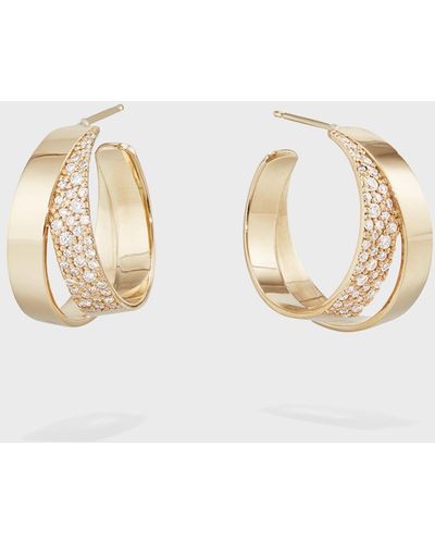 Lana Jewelry 14k Flawless Double Vanity Hoop Earrings W/ Diamonds, 20mm - Metallic
