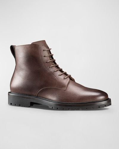 KOIO Bergamo Leather Combat Boots - Brown