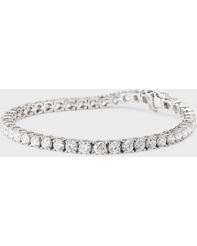 Neiman Marcus 18k White Gold Diamond Tennis Bracelet, 8.55tcw - Metallic
