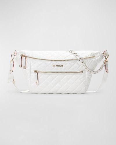 MZ Wallace Crosby Quilted Crossbody Sling Bag - White
