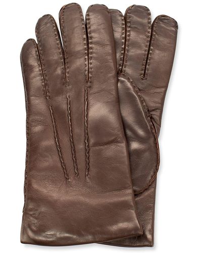 Portolano Three-Point Napa Leather Gloves - Brown