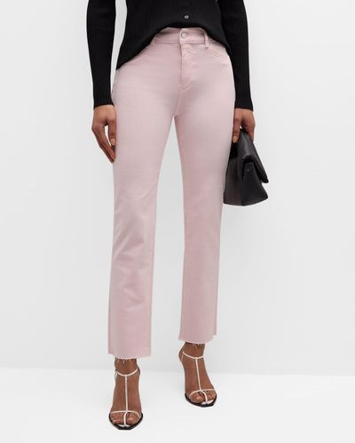 DL1961 Mara Straight Mid-Rise Instasculpt Ankle Jeans - Pink