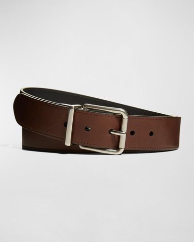 Shinola Reversible Rectangular-Buckle Leather Belt - Brown