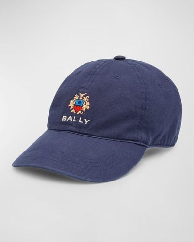 Bally Embroidered Logo Crest Baseball Cap - Blue