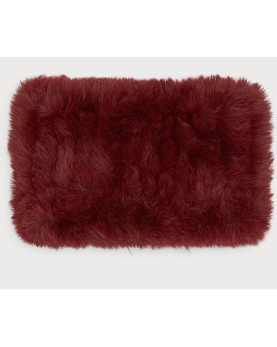 La Fiorentina Faux Fur Plush Headband - Red