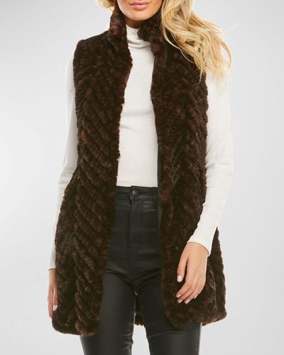 Fabulous Furs Gemma Knitted Faux Fur Vest - Multicolor