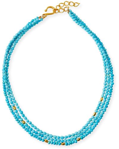Dina Mackney 3-strand Turquoise Necklace - Blue