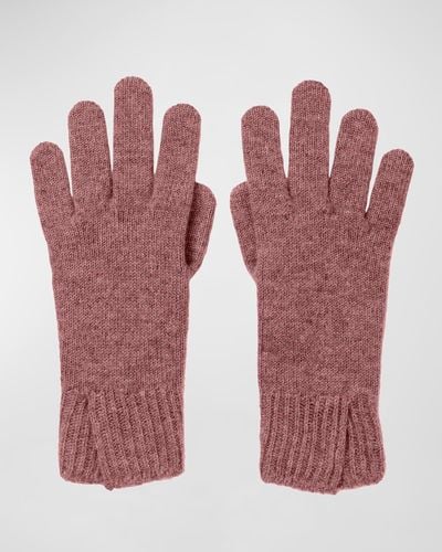 Johnstons of Elgin Split Cuff Cashmere Gloves - Red