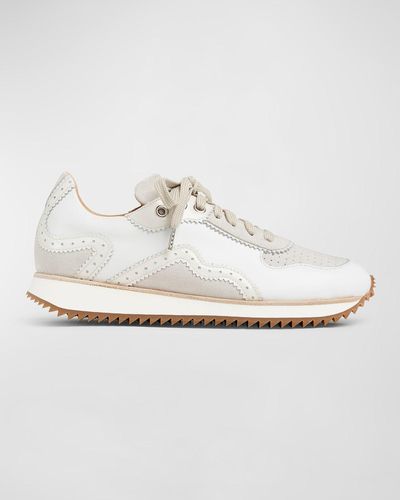 The Office Of Angela Scott The Remi Perforated Suede Low-top Sneakers - White