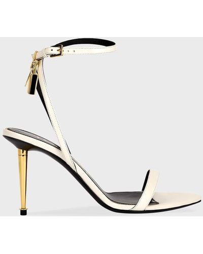 Tom Ford Lock Leather Sandals - White