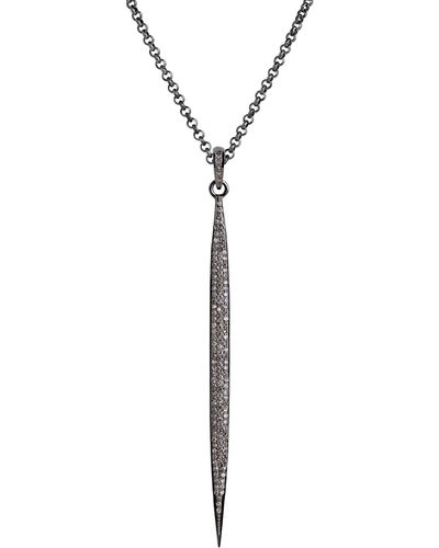 Bridget King Jewelry Silver Diamond Spear Necklace - White