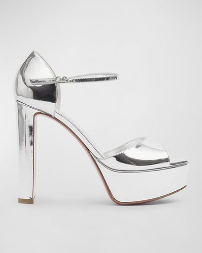 Christian Louboutin Sandaloo Metallic Sole Platform Sandals - White