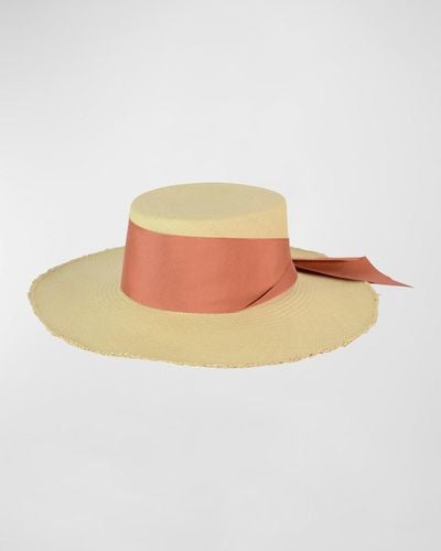 Sensi Studio Frayed Cordovan Hat With Maxi Bow - Gray