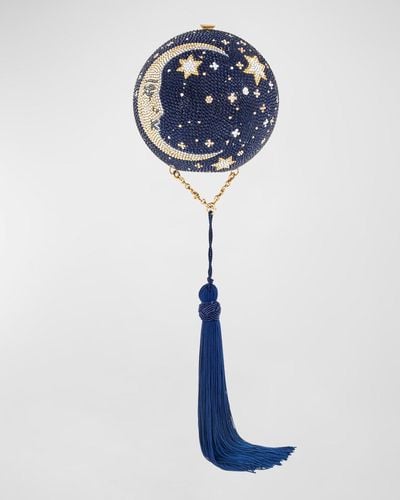 Judith Leiber On The Moon Crystal Sphere Minaudiere - Blue