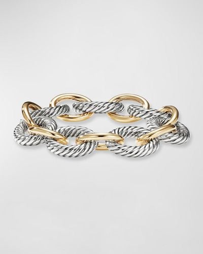 David Yurman Large Oval Link Bracelet in Metallic Lyst