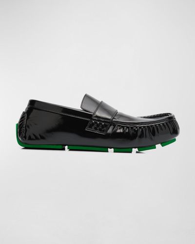 Bottega Veneta Ride Leather Driving Loafers - Black