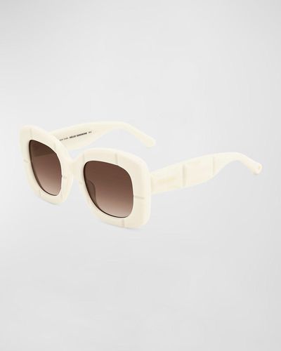 Kate Spade Josey Embossed Acetate Square Sunglasses - White