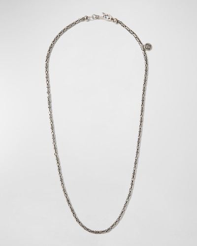 John Varvatos Artisan Woven Texture Chain Necklace, 24"L - White