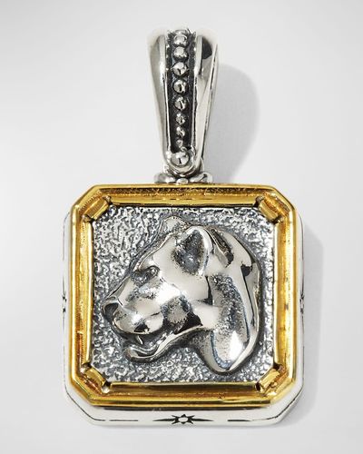 Konstantino Sterling Silver & Bronze Panther Pendant - Metallic