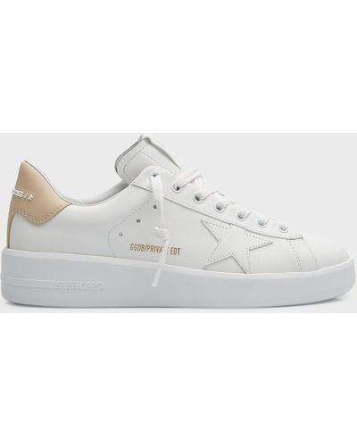 Golden Goose Pure Star Bicolor Leather Low-Top Sneakers - White