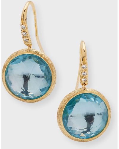 Marco Bicego Jaipur Color Drop Earrings With Diamonds And Topaz - Blue