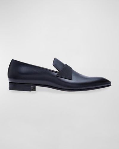 Paul Stuart Heron Smooth Leather Loafers - Blue