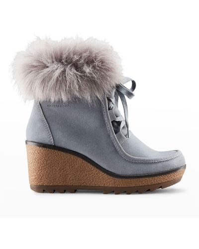 Cougar Shoes Pasha Suede Wedge Snow Booties - Gray